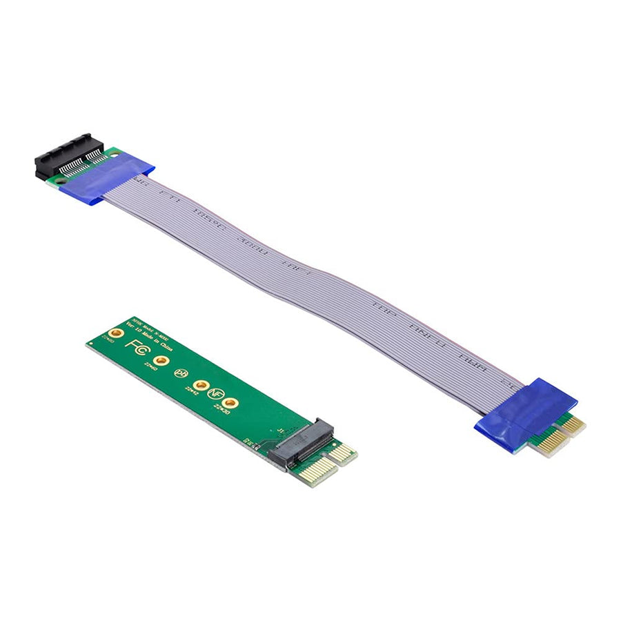 NGFF M-Key NVME AHCI SSD to PCI-E 3.0 1x x1 Vertical Adapter with Cable Male to Female Extension
