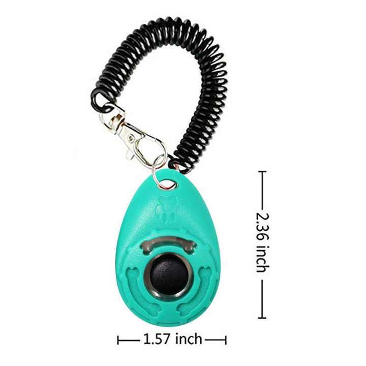 Dog Training Clicker with Wrist Strap Durable Lightweight Easy to Use, Pet Training Clicker for Cats Puppy Birds Horses. Perfect for Behavioral Training 2-Pack (Black and Water Lake Blue)
