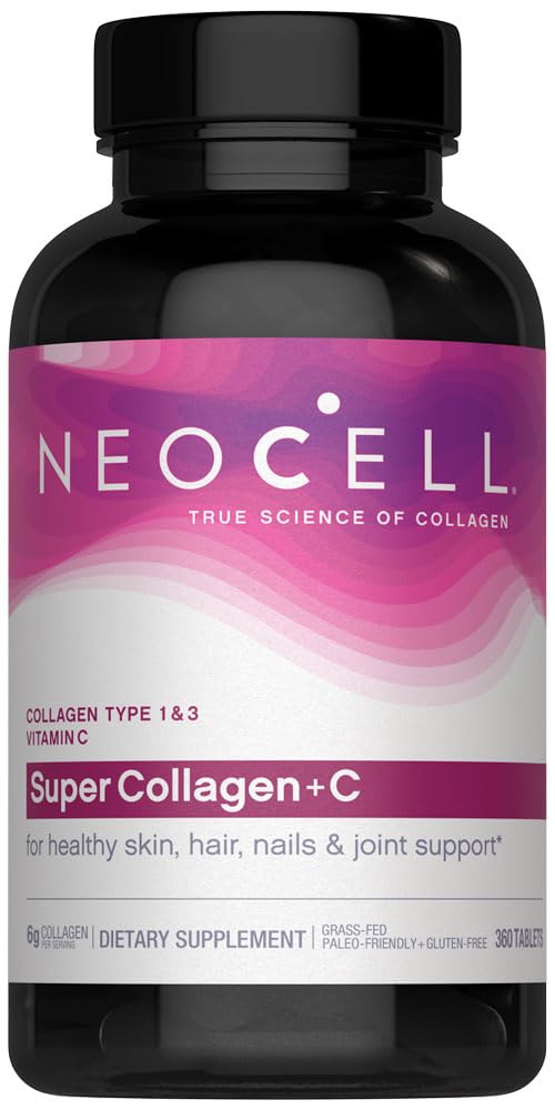 Super Collagen Plus Vitamin C, Skin, Hair and Nails Supplement, Includes Antioxidants, Tablet, 360 Count, 1 Bottle