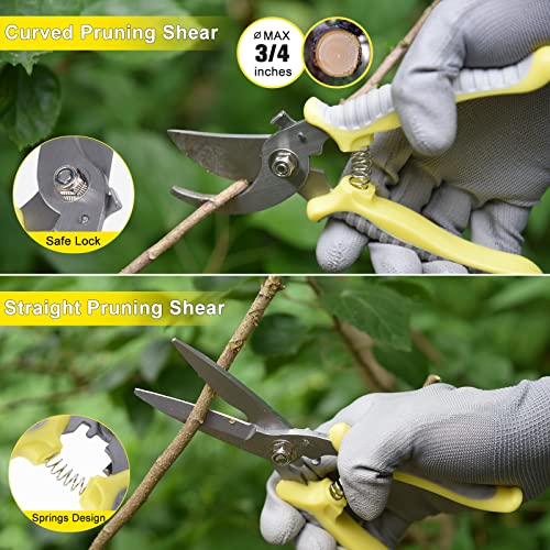 Garden Tool Set, 10 Piece Stainless Steel Heavy Duty Gardening Tool Set for Digging Planting Pruning Gardening Kit with Durable Bag Gloves Gift Box Ideal Garden Gifts for Women Men