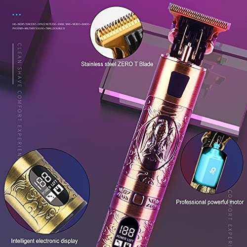Professional Hair Trimmer for Men, Cordless Rechargeable Edgers Hair Clippers for Men, Zero Gapped Beard Trimmers Haircut & Grooming Kit, Waterproof Electric Shaver Hair Cutting for Men