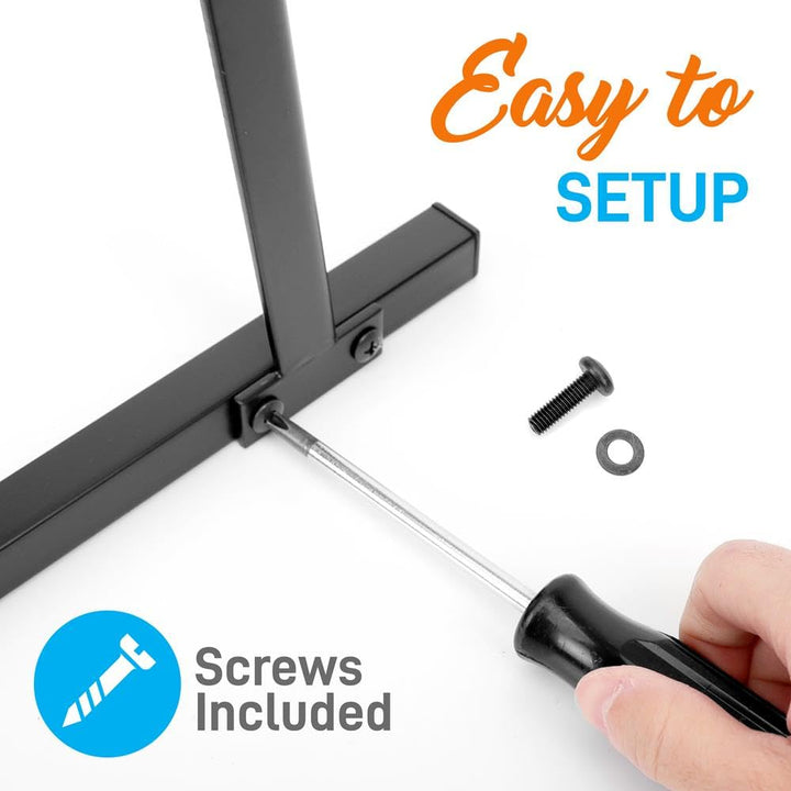 12U Open Frame Steel-19'' Floorstanding, Patch Panel Shelf Bracket, Standing Desktop Server Room Rack for Computer/AV/Media & IT Equipment, Black (PLRSTND10)