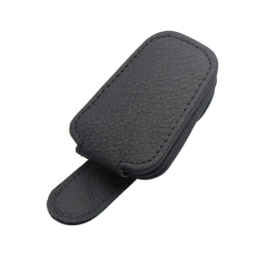 Magnetic Leather Sunglasses Holder for Car Sun Visor, Eyeglass Hanger Clip for Car, Sunglasses Organizer Storage, Car Interior Accessories (Black)
