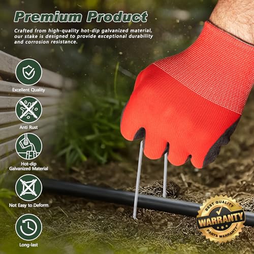 6 Inch 50 Pack Hot-dip Galvanized Landscape Staples Plant Cover Stakes 11 Gauge Tent Stakes Garden Stakes Landscaping Fabric SOD Pins Yard Stakes for Decoration Weed Barrier Fabric