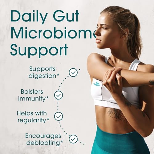 Probiotics for Women and Men - with Lactase Enzyme and Prebiotic Fiber for Digestive Health - 80%+ More Potent Supplement for Gut Health Support - Vegan Raw Probiotic Formula, Made in The USA