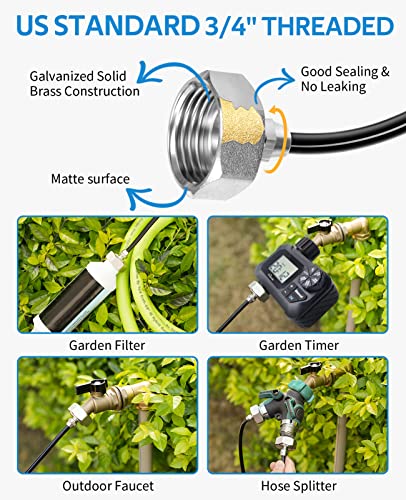HOMENOTE Misting Cooling System 59FT (18M) Misting Line + 20 Brass Mist Nozzles + Brass Adapter(3/4) Outdoor Mister for Patio Backyard Garden Greenhouse Watering