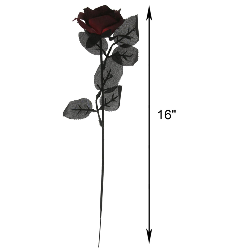 Artificial Roses Bouquet Faux Black Roses Bundles Fake Rose Flowers Realistic Flowers Arrangements Halloween Decor (Black, 5)