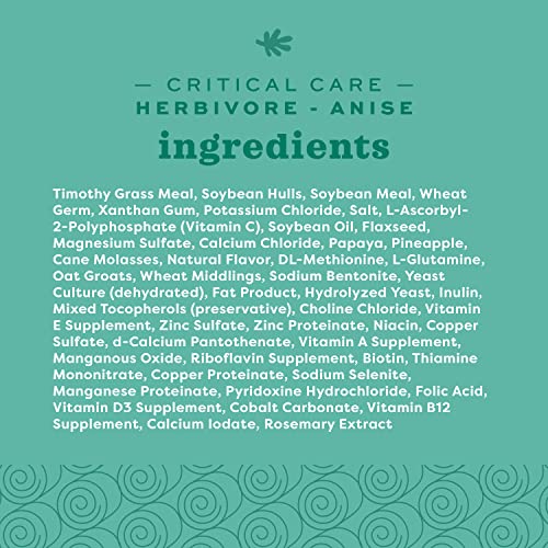Critical Care Herbivore, Emergency Guinea Pig Food, Rabbit Food for Recovery, Natural Anise Flavor, Veterinary Formula, Critical Care for Guinea Pig Emergency Kit, 141 gram bag