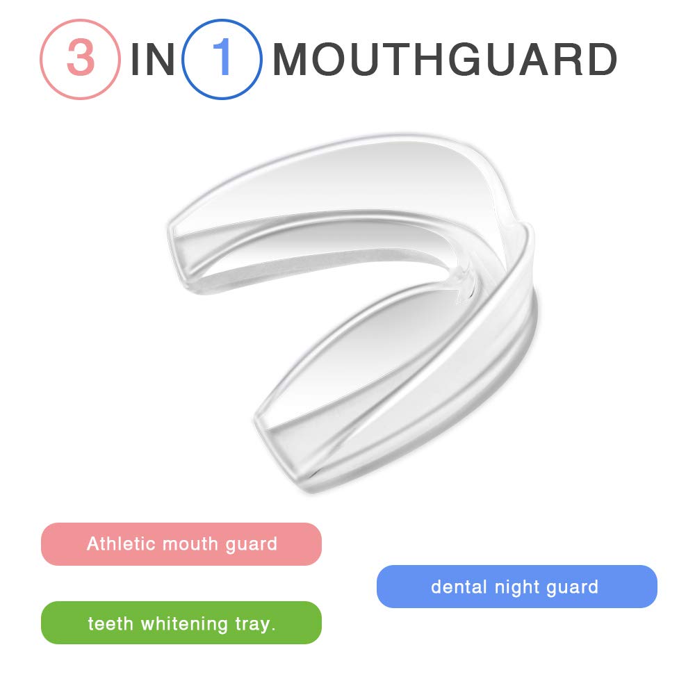 Mouth Guard Sports, 4 Pack Athletic Mouth Guards, Professional Moldable Youth Mouthguard for Maximum Protection, Customizable for Comfort - Fits Any Size Mouth(12 Years or Older)