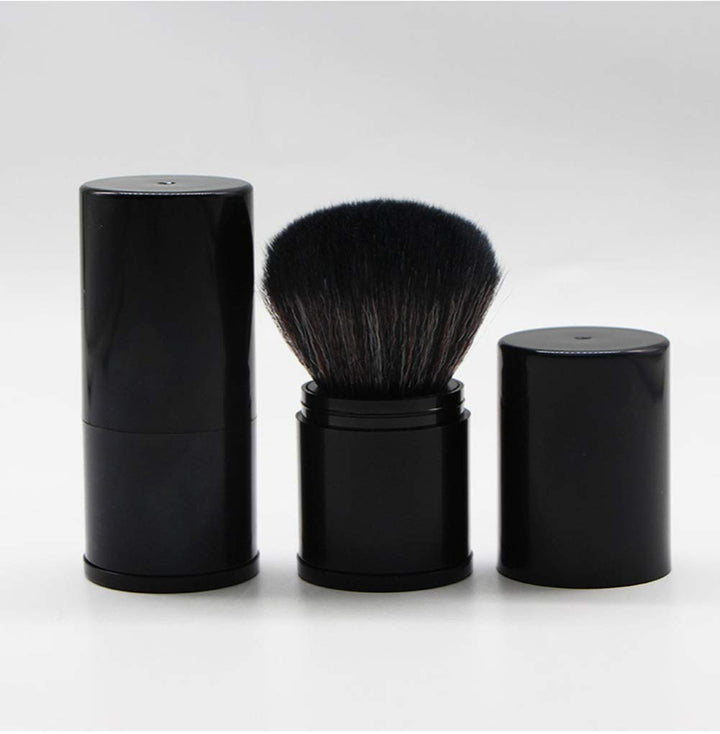 1 Pack Extensible Make-up Brush 2 Color Black/Pink Contour Brush Portable Blush Brush Advanced Foundation Brush Travel Set Make-up Tool (Black)