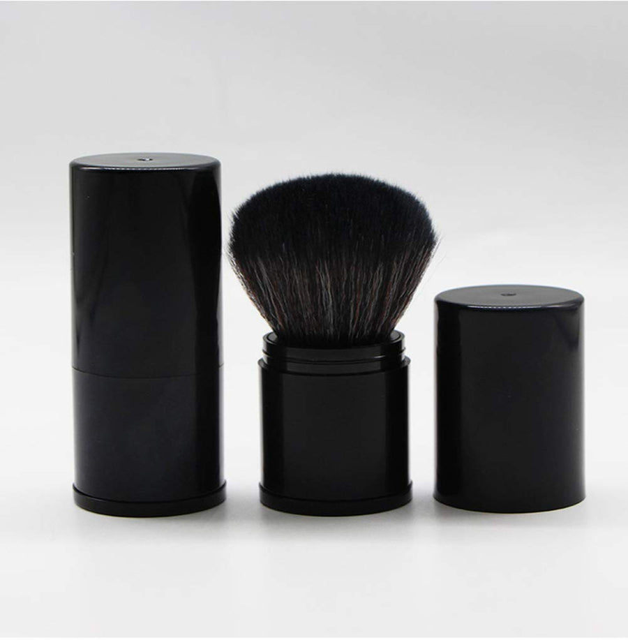 1 Pack Extensible Make-up Brush 2 Color Black/Pink Contour Brush Portable Blush Brush Advanced Foundation Brush Travel Set Make-up Tool (Black)
