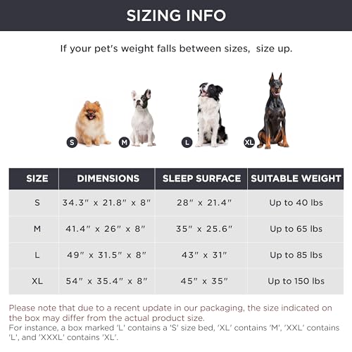 Elevated Raised Cooling Cots Bed for Large Dogs, Portable Indoor & Outdoor Pet Hammock with Skid-Resistant Feet, Frame with Breathable Mesh, Grey, 49 inches