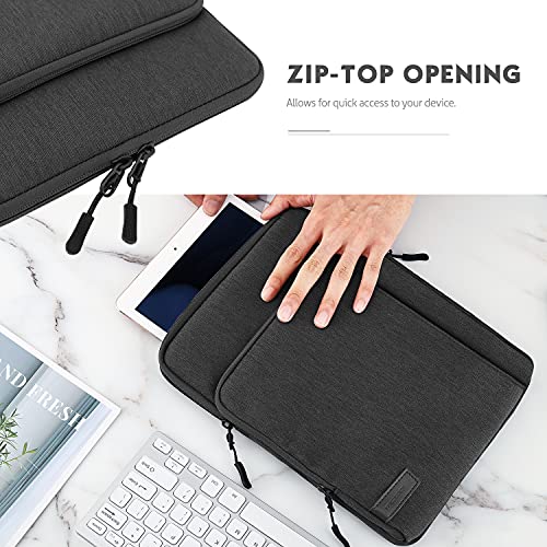 12.9 Inch Tablet Sleeve Bag Carrying Case with Pockets Fits 13 Inch New iPad Pro M4 & Air M2 2024, iPad Pro 12.9 M2&M1, Surface Laptop Go 12.4, Galaxy Tab S8+/S9+ 12.4, Black & Gray