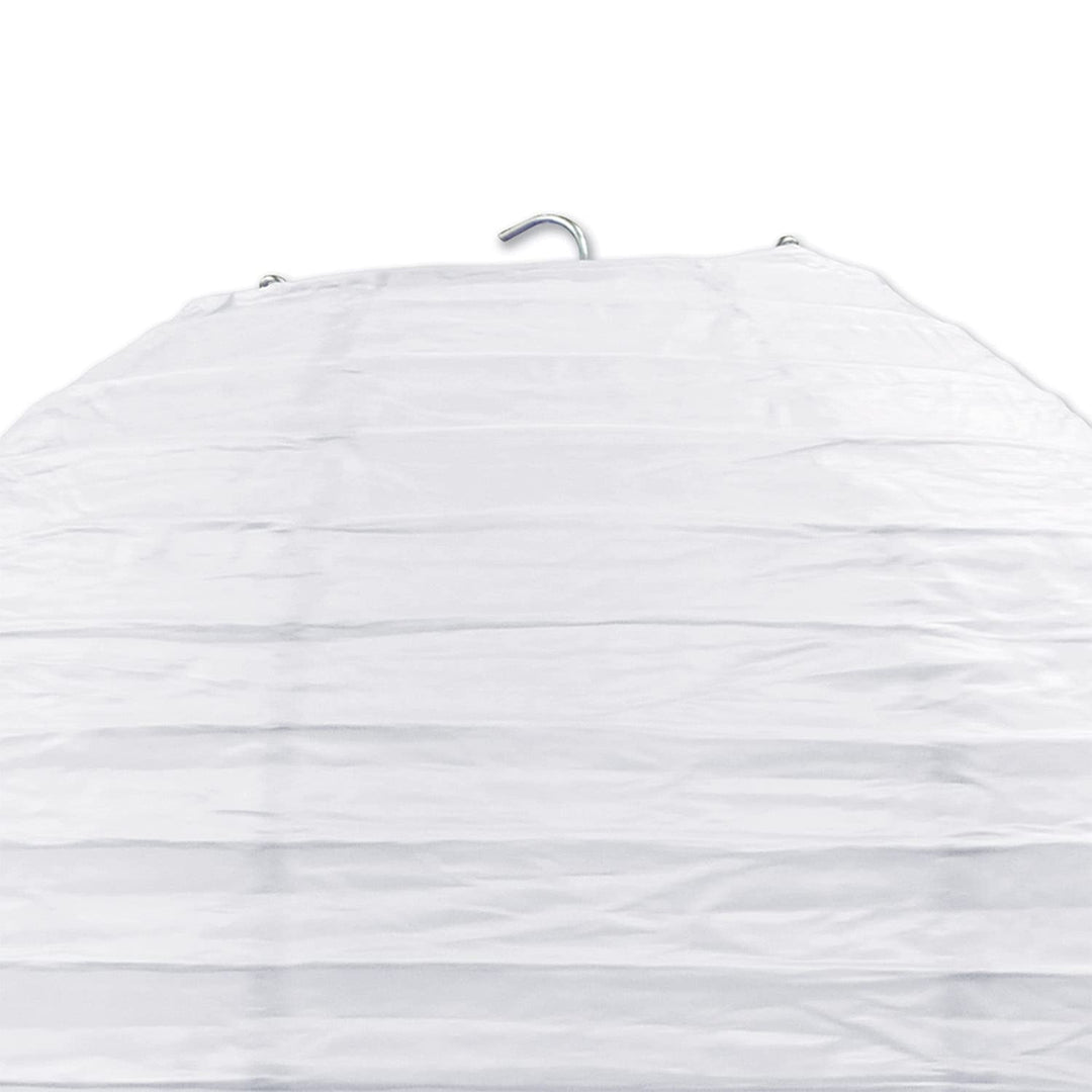 Jumbo Paper Lantern, White Hanging Decorations with Metal Support & Transparent Cord for Weddings, Graduation Parties, & Special Events, 30”
