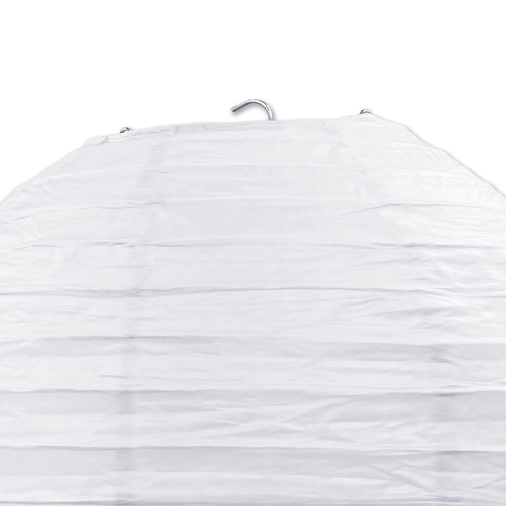 Jumbo Paper Lantern, White Hanging Decorations with Metal Support & Transparent Cord for Weddings, Graduation Parties, & Special Events, 30”