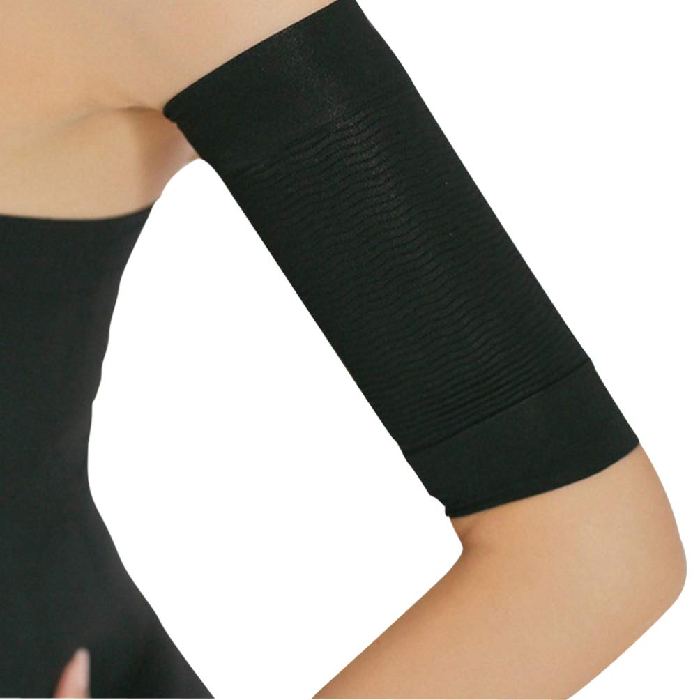 1 Pair Black Slimming Arm Sleeves Elastic Compression Arm Shapers for Women Weight Loss Post Surgical Compression Sleeves