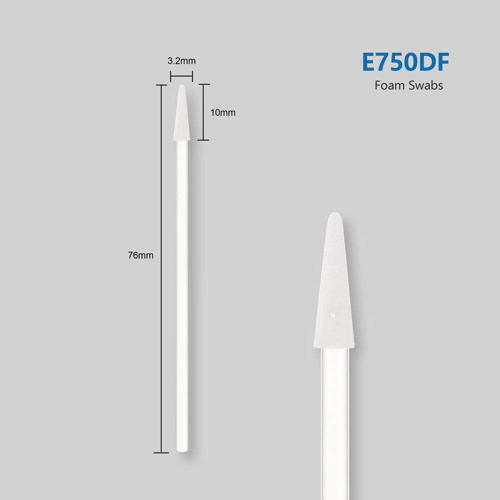 ESD Swabs Foam Tip Swabs (100pcs, Transparent) Cleaning Swabs for Electronics, Static Safe Mini Tipped Sponge Sticks for Sensitive Electronics, e.g, PCB, CPU, Semiconductor (E750DF)