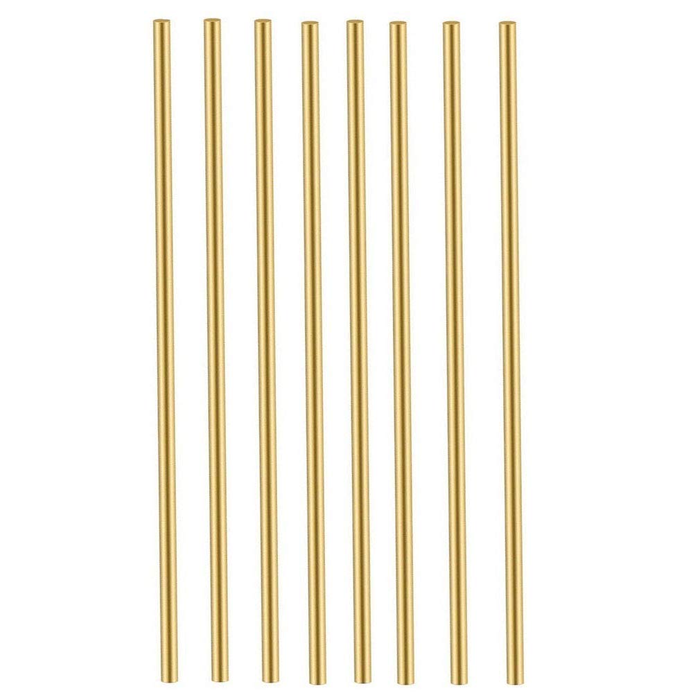 8 PCS 3mm Solid Brass Rods Lathe Bar Stock Kit Brass Round Stock 3 mm/0.117 inch in Diameter 12 Inch in Length