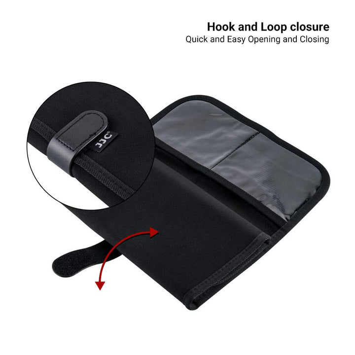 8 Pockets Lens Filter Case Up to 82mm (37mm 40.5mm 43mm 46mm 49mm 52mm 55mm 58mm 62mm 67mm 72mm 77mm) for Round or Square Filters, Belt Loop Design, Folding Camera Filter Pouch Wallet Holder Case