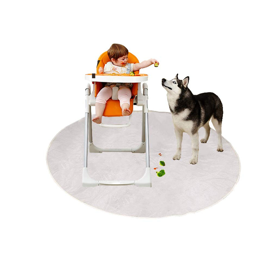 Floor Mat Plastic Splat Mat Highchair Mat for Floor, Waterproof High Chair Floor Protector, Multi-Purpose Playmat for Playing and Feeding, Clear, Round, Non Slip