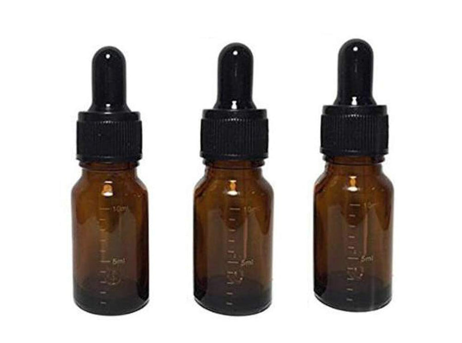 Ericotry 10Ml/0.34Oz: 3 Pcs 10Ml 0.34Oz Empty Refillable Amber Glass Graduated Dropper Bottle Essential Oil Cosmetics Elite Fluid Container Jar Pot Holder with Glass Pipette Dropper