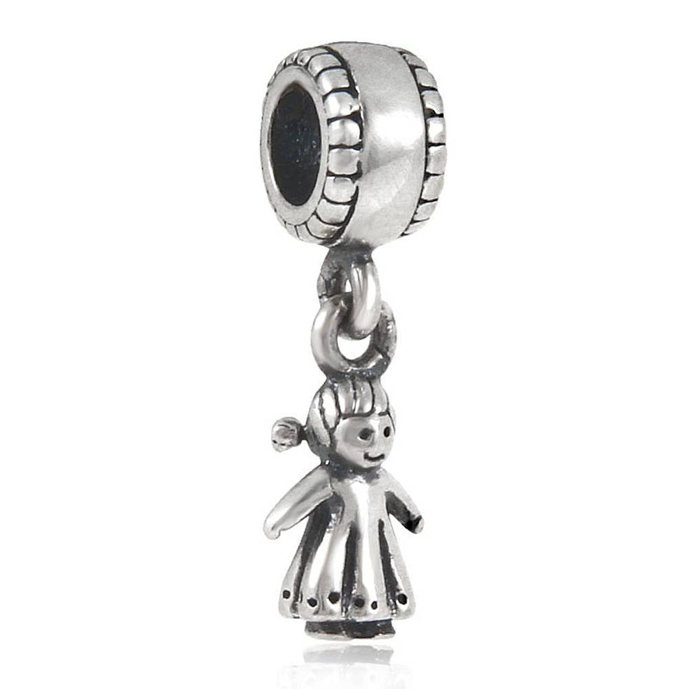 Little Girl Charms 925 Sterling Silver Dangle Bead Fit for European Bracelets (Little Girl)