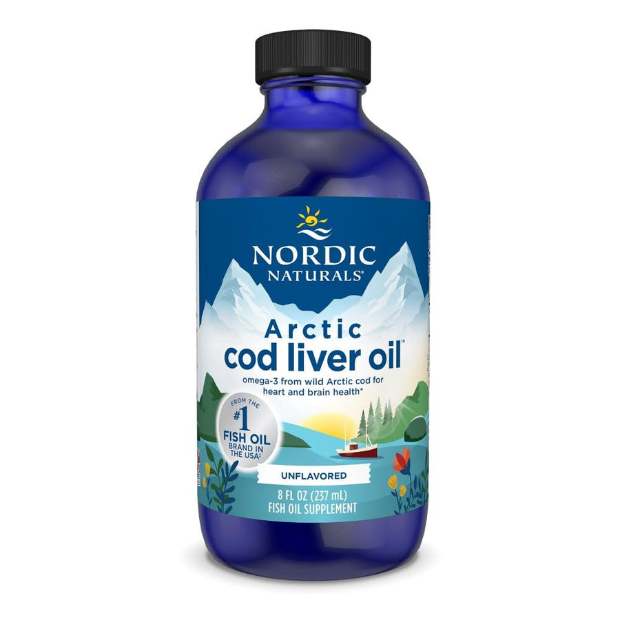 Arctic Cod Liver Oil, Unflavored - 8 oz - 1060 mg Total Omega-3s with EPA & DHA - Heart & Brain Health, Healthy Immunity, Overall Wellness - Non-GMO - 48 Servings