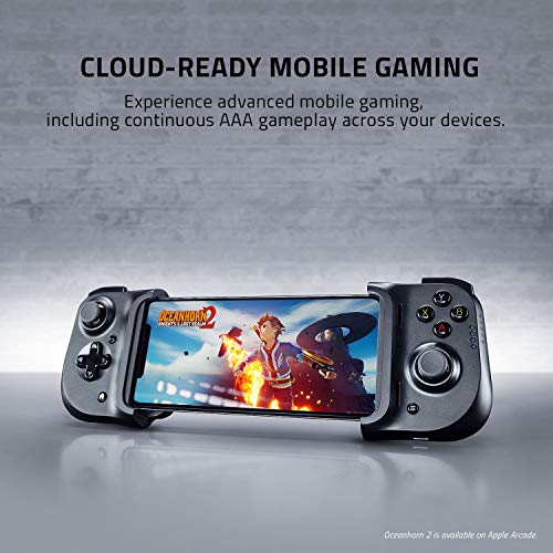 Kishi Mobile Game Controller/Gamepad for iPhone iOS: Works with most iPhones – X, 11, 12, 13, 13 Max - Apple Arcade, Amazon Luna, Google Stadia - Lightning Port Passthrough - MFi Certified