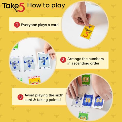 Games Take 5 & Take a Number – Two Complete Games in One – Take 5 is The Classic 6 Nimmt! & Take a Number is Also Known as X Nimmt! – Classic Card Games for Kids & Adults Ages 8 & Older