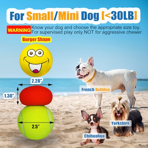 Latex Dog Squeaky Toys Rubber Soft Dog Toys Chewing Squeaky Toy Fetch Play Balls Toy for Puppy Small Pets 6pcs for Mini, Small Breeds, 2.28*2.28*1.30
