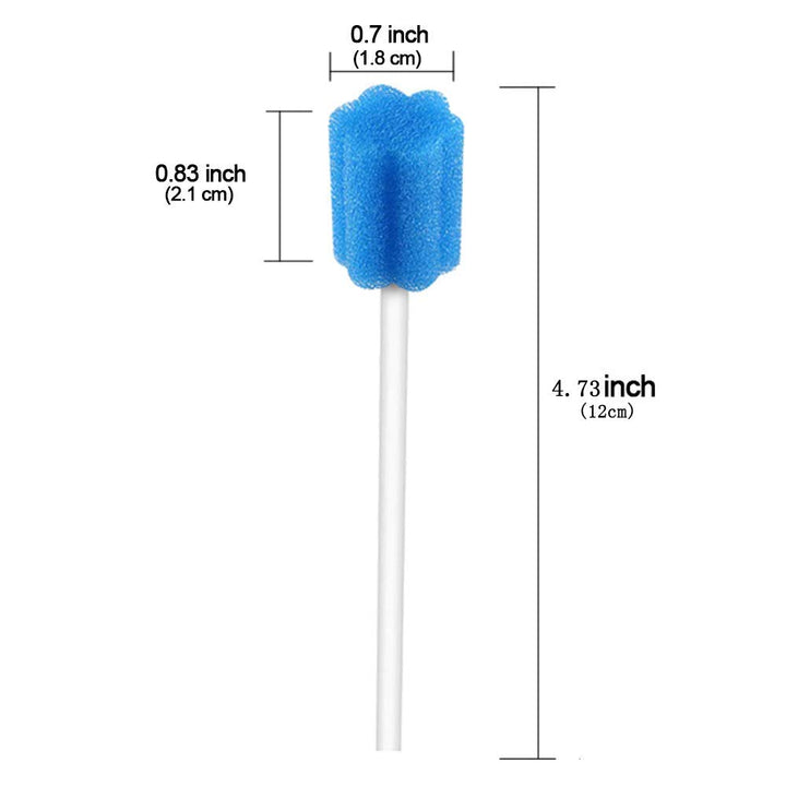 Disposable Unflavored Oral Care Sponge Swabs,Quincunx blue (50 Count )