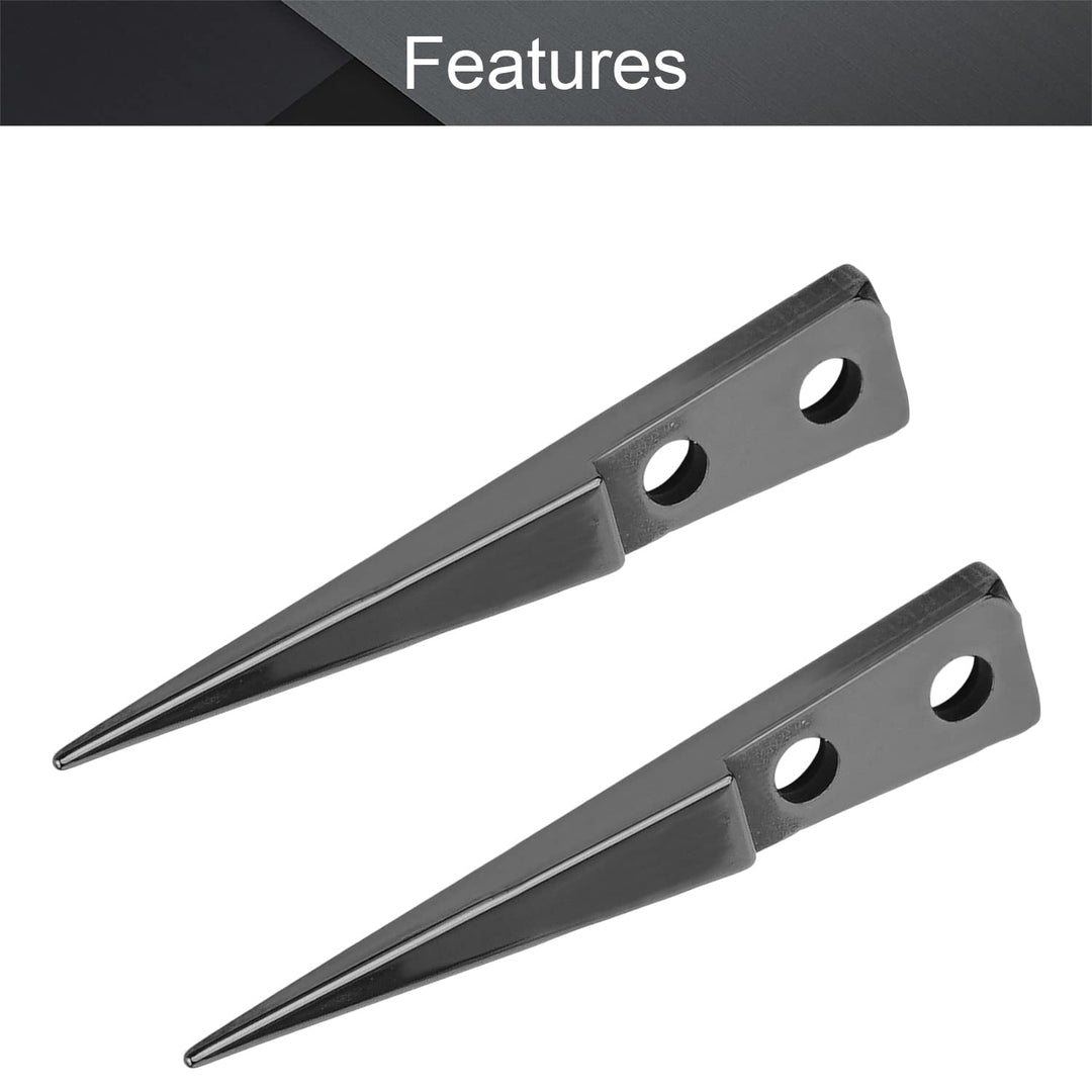 Straight Pointed Ceramic Tips Replaceable Heat Resistance Non-Conductive Heads for Ceramic Tweezers Black 2 Pairs
