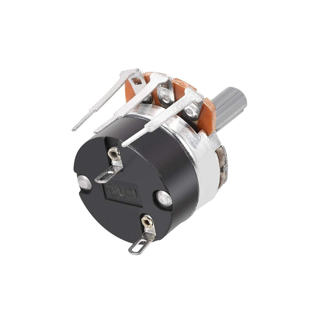 WH138 Potentiometer with Switch B500K Ohm Variable Resistors Single Turn Rotary Carbon Film Taper 5pcs