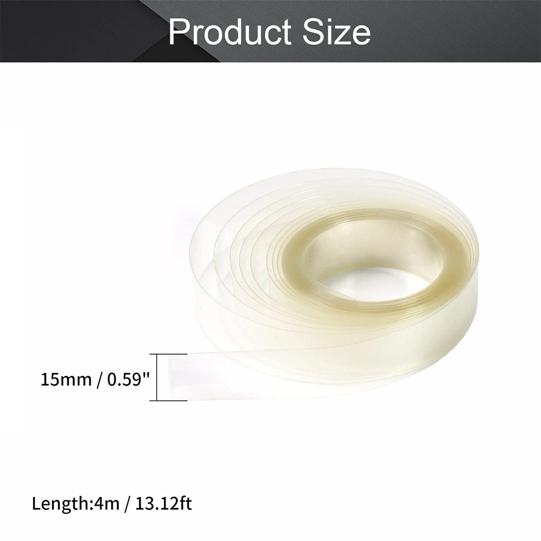 AAA Battery Wrap Flattening Width: 15mm,Length: 4m,Flat PVC Heat Shrink Tubing Tube Clear