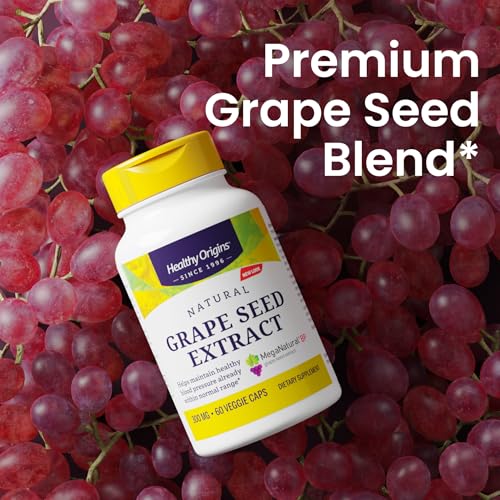 Grape Seed Extract 300 mg (MegaNatural BP, Non-GMO, California-Grown, Gluten Free, Supports Healthy Blood Pressure), 60 Veggie Caps