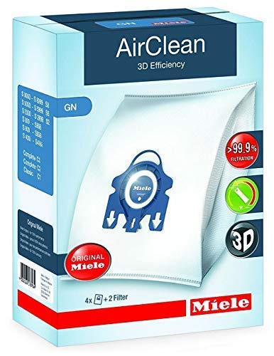 GN AirClean 3D Efficiency Vacuum Cleaner Bags - 2 Boxes - Includes 8 Genuine Airclean GN Bags + 2 Genuine Super Air Clean Filter + 2 Genuine Pre-Motor Protection Filters