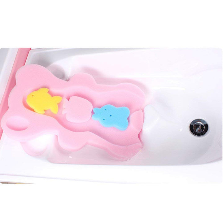 Baby Infant Bath Sponge Baby Bath Mat Newborn Cushion, Pink