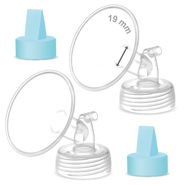 Pump Part Compatible with Spectra Ameda Luna Pumps, Synergy Gold; Inc Wide Mouth Flange 19 mm Blue Valve; Not Original Spectra Flange; Replace Spectra S1 S2 Plus Flange