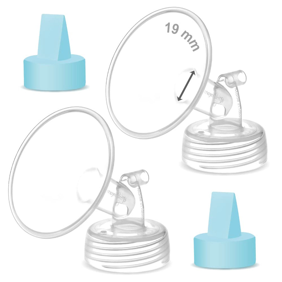 Pump Part Compatible with Spectra Ameda Luna Pumps, Synergy Gold; Inc Wide Mouth Flange 19 mm Blue Valve; Not Original Spectra Flange; Replace Spectra S1 S2 Plus Flange