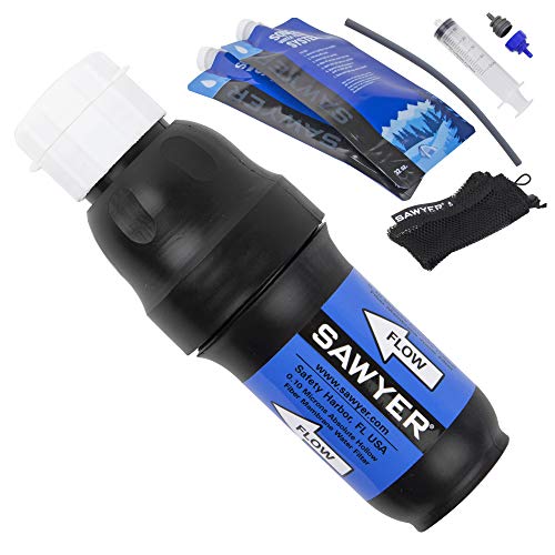 SP129 Squeeze Water Filtration System w/ Two 32-Oz Squeeze Pouches, Straw, and Hydration Pack Adapter