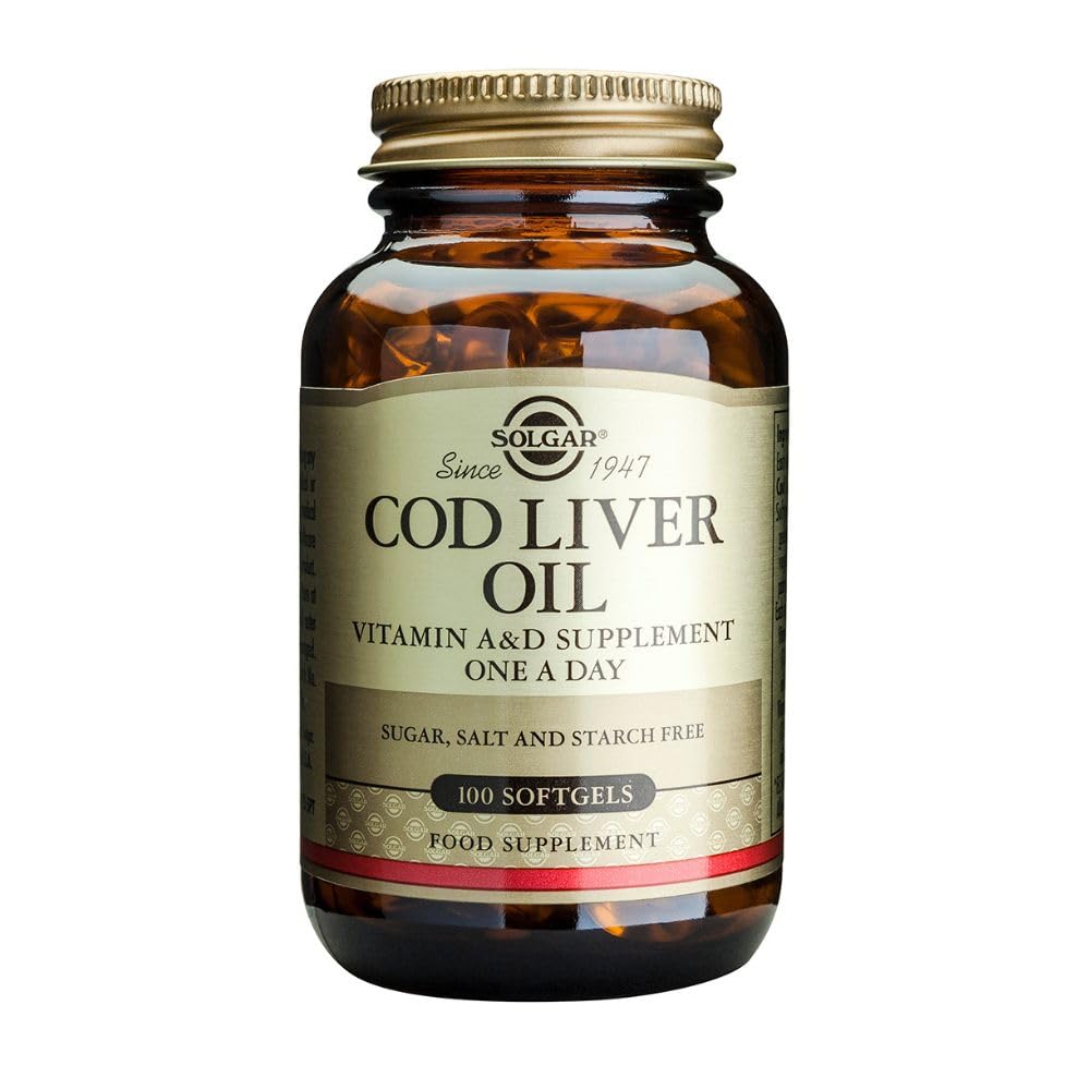 Solgar Cod Liver Oil - 100 Softgels - Provides Vitamins A & D - Non-GMO, Gluten Free - 100 Servings