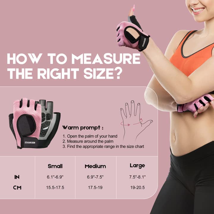 Ecotechnology Workout Gloves, Best Exercise Gloves for Weight Lifting, Cycling, Gym, Training, Powerlifting, Hanging, Breathable & Fingerless Gloves, for Men & Women (Medium, Pink)
