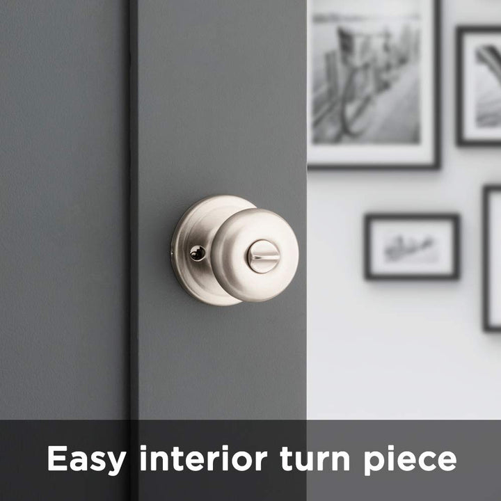 Juno Bed/Bath Knob in Satin Nickel