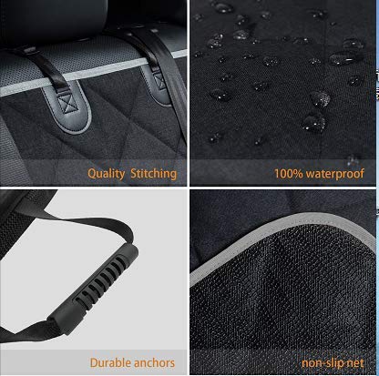 Dog Car Seat Cover Waterproof Dog Seat Cover for Cars Back Seat Heavy-Duty Nonslip Pet Car Seat Cover Protector Armrest Compatible for Trucks Cars & SUVs