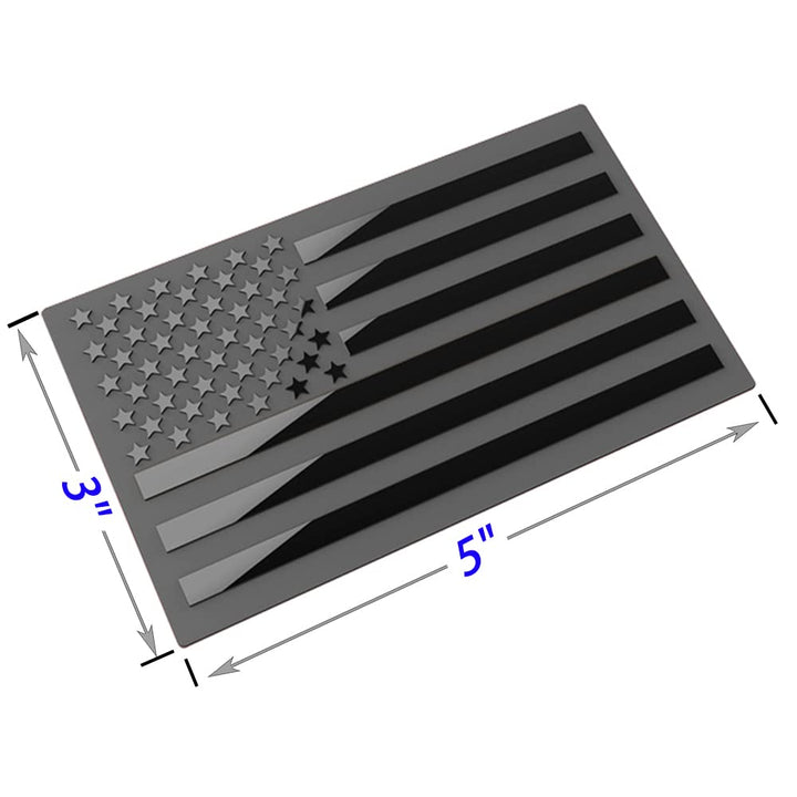 Metal American Flag Emblem Decal,Black American Flag Decal,for Car, Truck or SUV,5x3(Matte Black 1 Pair)