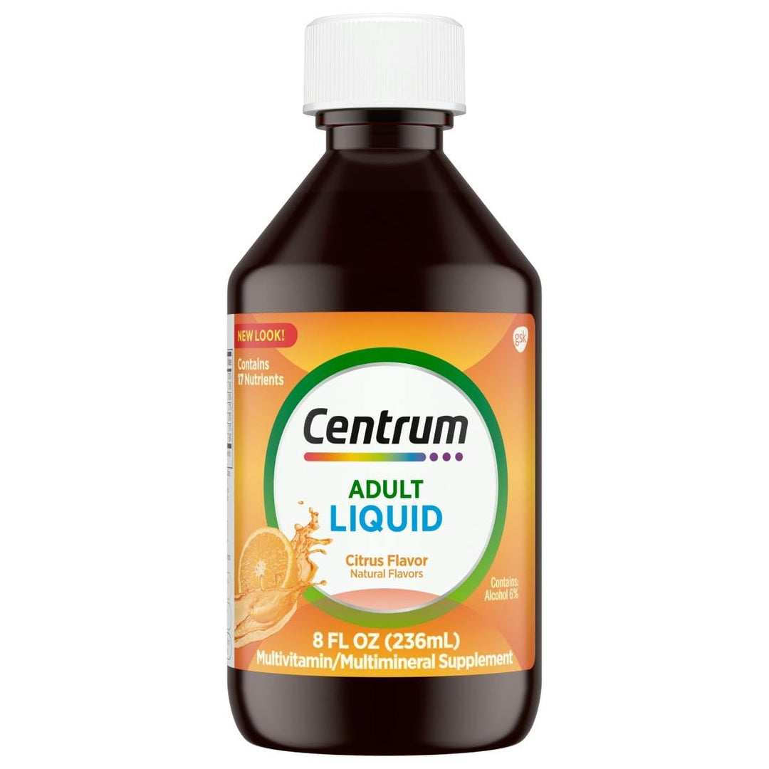 Centrum Liquid Multivitamin for Adults, Multivitamin/Multimineral Supplement with B Vitamins and Antioxidants, Citrus Flavor - 8 Fl Oz