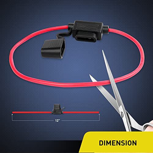 10 Pack NI-FH01 Inline Holder 14AWG Wiring Harness ATC/ATO 30AMP Blade Automotive Fuse Holder-10, 2 Years Warranty