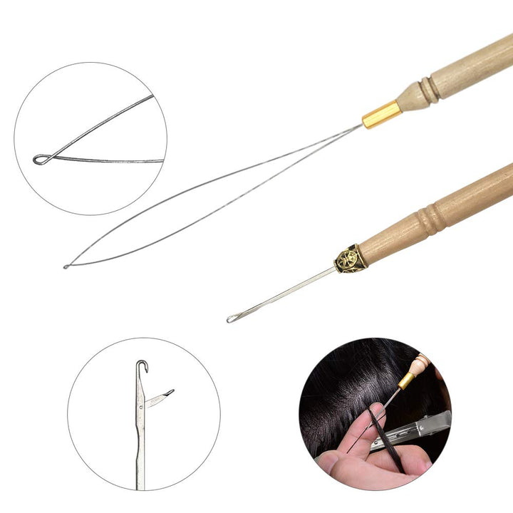 Hair Extension Kit, Pliers Pulling Hook Bead Device Tool Kit 200 Pcs Black Silicone Lined Micro Rings Beads 2 Pcs Combs 5 Pcs Silver Metal Alligator Hair Pins for Hair Styling Tools Accessory