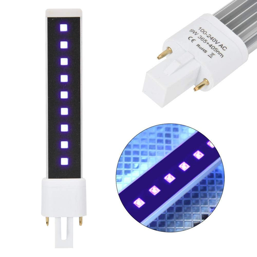 TMISHION 9W UV LED Nail Dryer Lamp Bulb, Nail Polish Gel Curing Light Tube for Manicure Nail Lamp Machine, Replacement Nail Art Gel Drying Light Tube