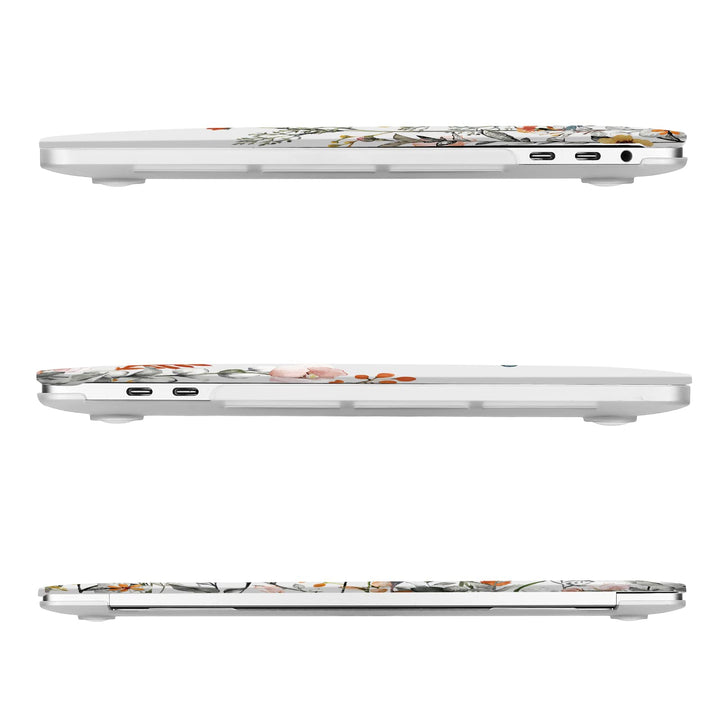 Compatible with MacBook Pro 13 inch Case 2024, 20223, 2022-2016 M2 M1 A2338 A2251 A2289 A2159 A1989 A1708 A1706, Plastic Garden Flowers Hard Case&Keyboard Cover&Screen Protector, Transparent